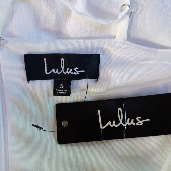 Lulus Fringe Dress Size Small Sleeveless White Adjustable Spaghetti Strap NWT - Picture 12 of 14
